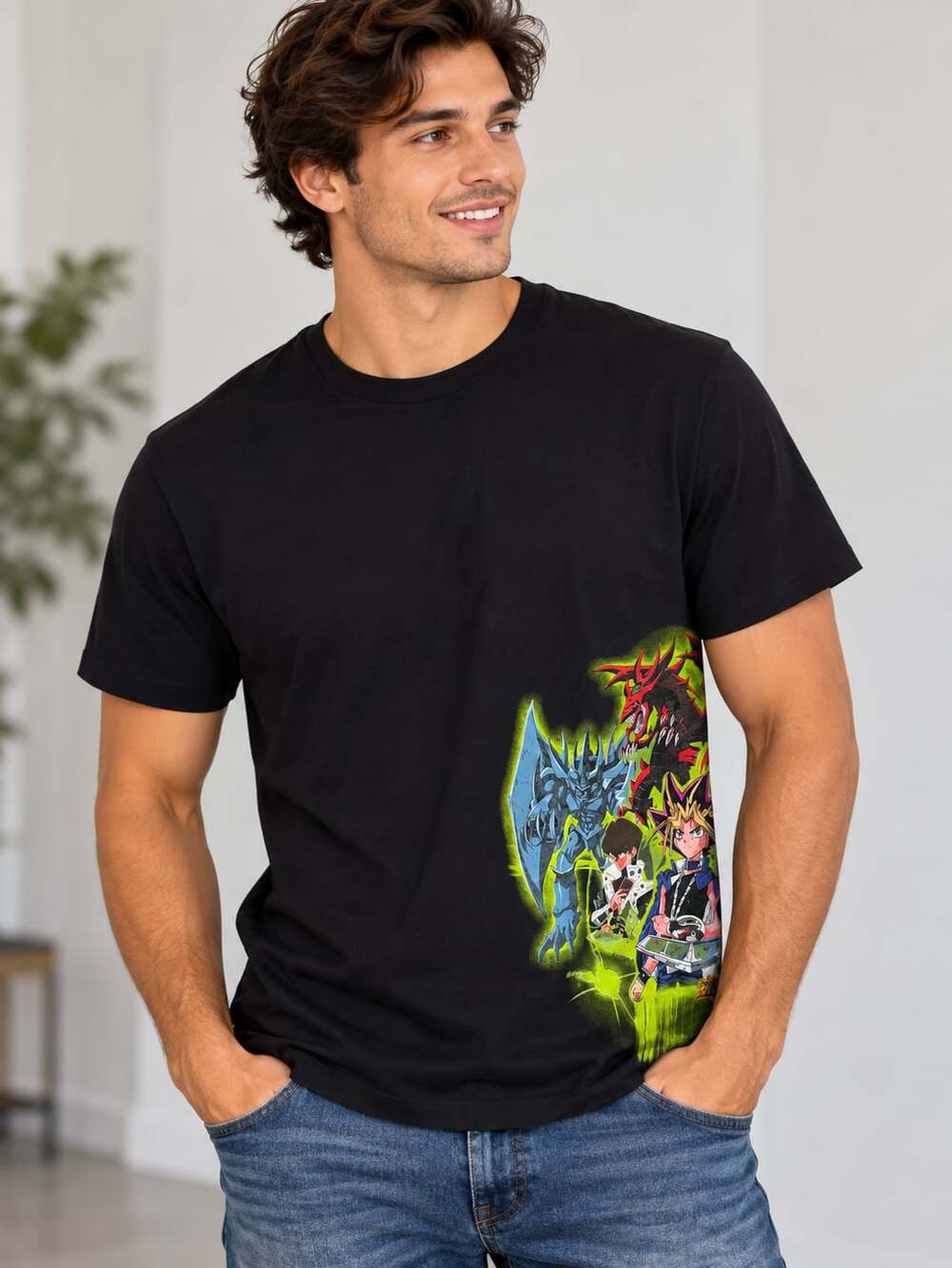 Yu-Gi-Oh! Anime Graphic T-Shirt Black Gods